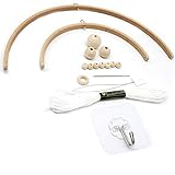 17 Stück DIY Holz Mobilen Rahmen, DIY Krippe Mobile für Jungen und Mädchen, Hölzerne Perlen Windspiele, Handgefertigtes Materialpaket, Raumdekor Kinderzimmerdekor, Geschenk für Kinder, K3202L