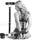 BDSM Halsband Handschellen Sex Bett - DRAGOSTI® - Leder bondage fessel set, Abnehmbaren Handfesseln und Halsband, sex spielzeug für die frau, paare