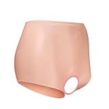 AMAZBEE Silikon Crossdresser Realistische Crossdresser Höschen mit Versteckte Fake Vagina Herren Sissy Männlich zu Weiblich Adult SM Erotische Hose (Boxer Shorts)