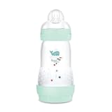 MAM Easy Start Anti-Colic Babyflasche (260 ml), besonders gut akzeptierte Milchflasche, Baby Trinkflasche mit Bodenventil gegen Koliken & Sauger Größe 1, 0+ Monate, Wal