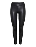 PIECES Damen Pcnew Shiny Leggings Noos, Schwarz, L-XL