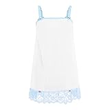 Satini Dessous Durchsichtiges Sissy Babydoll-Stil Rüschen Rüschen Spitze Unterkleid Nachtwäsche (Weiß - Baby blau, L)