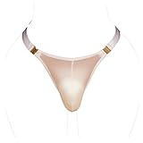 Faringoto Herren Sissy Tanga Unterwäsche Femboy Kleidung für Männer Höschen Slip Mini Bikinis, Weiss/opulenter Garten, Einheitsgröße