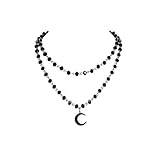 Uzndq Choker Kette Damen,Gothic Boho Accessoires,Y2k Mond Halskette, Stern Halskette, Sonne Halskette, Gothic Halskette,Weihnachts Geschenk für Frauen