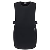 PALLTEX Ampato Überwurfschürze Damen Herren – Kittelschürze mit Taschen, verstellbar, Berufsschürze für Arbeit, Gastronomie, Reinigung, Friseur & Kosmetik, Größen S/M, L/XL, 2XL (Schwarz, L/XL)