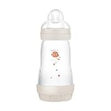 MAM Easy Start Anti-Colic Baby Bottle (260 ml) | 0+ Mon | Babyflasche mit Bodenventil | 94% Akzeptanz | 96% Hebammen-Empfehlung | 80% weniger Koliken | Fisch/beige/cotton