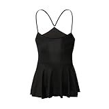 GENEMEN Mens Sexy Nachthemd Fake Mädchen Kleid Einstellbare Straps Rückenloses Kleid Plissee Rock (Schwarz)
