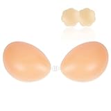 Nippelpads, Klebe Bh Rückenfrei, Push-Up Klebe Bh, Große Brust, Brustwarzen Abdeckungen, Unsichtbarer, Nipple Cover für Abendkleid Brautkleid Badeanzug und Rückenfreie,Sticky Bra mit 2Pcs Nippelpads-C