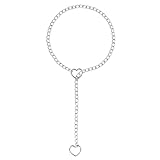 Manfnee Lariat Y-Halsketten Herz Ring Kette Halskette Slip Kette Halskette für Damen Punk Gothic Kette Choker Halskette