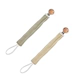 2er-Pack Schnullerkette,Schnullerband aus Baumwolle mitmit Buchenholz Clip für Jungen und Mädchen,Kompakt und Praktisch Schnullerketten,Baby Schnullerkette Clip Geschenk zum Baby,für Mam Schnuller