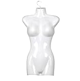 1 x Torso Weiblich - 66 cm Damentorso aus Kunststoff - Oberkörper Halbplastik in Farbe weiß - Mannequin Büste - Halbplastischer Damenbody - Puppe Figur - Schaufensterpuppe mit Haken