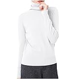 Rollkragenpullover Damen Baumwolle Strickpullover Einfarbig Pullover Rollkragen Langarmshirt Strick Sweatshirt Sweater Oberteile Slim Fit Pulli Mode Elegant Damenpullover Weich Winterpullover Kruz