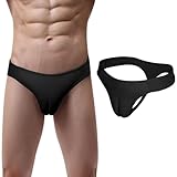 GENEMEN Herren Crossdresser Höschen Verstecken Gaff String Tucking Unterwäsche Transgender Sissy Baumwolle Slips (Schwarz, XXL)