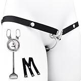 BDSMAGE Keuschheitskäfig Male Metall, Chastity Cage Sissy Peniskäfig Verstellbares Chastity Belt Herren, Anti-Fall Gürtel für Cock Cage, Sex Spielzeug BDSM Set Sklaven Sexspielzeug (D)