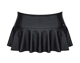 Herren fetisch Mini Rock schwarz aus mattem dehnbaren Wetlook Material Crossdresser Skirt Blickdicht L