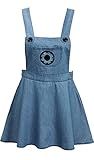 CutiePlusU Button Crotch Onesie Erwachsene Strampler Bodysuit Kostüm- Despicable Denim Overalls Rock Blau L