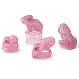 ZWFUN Harz Keuschheit Käfig-V4 Modell,Mit 4 Ringen Männliche Keuschheit Gerät Set Keuschheitsgurtel Cock Cage Penis Ring Bondage Gürtel Erwachsene Sex Spielzeug (Rosa-Small)