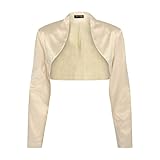Bolerose formal Satin Langen Ärmel Bolero (Champagner, S)