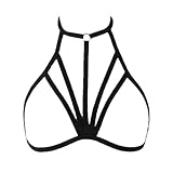 Damen Sexy Body Lingerie,Erotische Dessous Büstenhalter Käfig Damen Ungepolstert Bralette Neckholder Verband Reizwäsche für Damen Festival Club Party Wear Bra