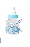 Mini-Nuckelflasche zum Befüllen blau, Geschenk zur Geburt Jungen