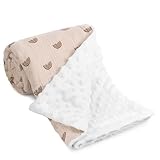 Huiguli Babydecke Kuscheldecke, 75 x 100cm Baumwolle Neugeborenen Baby Decken, Weich und Atmungsaktiv, Musselin Schlafdecken für Kinder Mädchen Jungen, Khaki