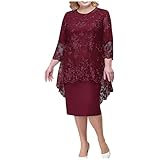 Schwarzes Kleid Damen Party Kleid Cocktailkleid Damen Elegant Für Hochzeit Konfirmationskleider Amozone Freizeitkleid Damen Kleider Große Größen Festlich Rotes Kleid Damen(Black-1, L)
