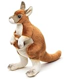 Uni-Toys - Känguru mit Baby (angenäht), stehend - 23 cm (Höhe) - Plüschtier, Kuscheltier