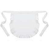 guduling Taillenschürze Damen Weiß, White Apron Kids,Servierschürze,Kochschürze,Verstellbare cosplay schürze für Küche,Restaurants,Basteln Malen,Cafés und Rollenspiele