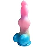 24cm Hund Dildo Sex Spielzeug für die Frauen Männer Paare, Flüssiges Silikon Doppeldildo Fantasy Tier Dragon G Punkt Dildos Analdildo Plug Dildos Erwachsener Penis Diloschwanz mit Starkem Saugnapf