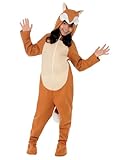 Fox Costume, Orange, with Hooded Jumpsuit & Tail (S)