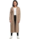 Urban Classics Damen Ladies Hooded Feather Cardigan Kapuzenpullover, softtaupe, M