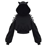 Korean Fashion - Crop Tops Damen Kawaii Kleidung Crop Pullover Damen Japanische Schuluniform Gothic Kleidung Damen Emo Kleidung Oberteile Damen Gothic Oberteil Damen Anime Kleidung Oberteil