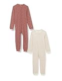 PIPPI Unisex Baby Nightsuit -Zipper (2-Pack) Pajamas, Burlwood, 74 EU