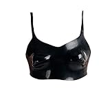 Rubberfashion Latex Bustier mit Cups - ausgeformt - Latex BH für Damen und Frauen schwarz 0.4mm XL