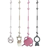 4 Stück Baby Spielzeug Schnullerkette Silikon Cup Catcher, Sicherheitsgurte für Spielzeug, BPA-frei, Lebensmittelqualität Silikon Trinkbecher Halteriemen Für Kinderwagen Hochstuhl Autositz
