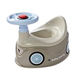 BIG-Baby-Potty grau - Lerntöpfchen im BIG-Bobby-Car Design mit abnehmbarem Lenkrad und hoher Rückenlehne, herausnehmbarer Einsatz, für Kinder ab 18 Monaten