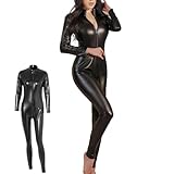 BDSMJOY Lack Bodysuit Sexy Wetlook Cosplay Club Outfit Sissy Domina Outfit,Latex Dessous Sexy Dessous Damen für Sex,Karneval Kostüm Faschingskostüme Damen (M)