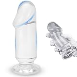 BDSMYOU 5.0 Anal Dildo Klein Dick Anal Plug,Analdilos Analplug für Männer Frauen Anfänger,Realistischer Dildo mit Saugnapf,Butt Plug Analkugeln,Sex Spielzeug für die Männer Frau (Transparent, S)
