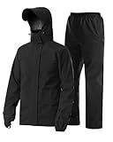 Coutyuyi Herren Regenanzug Wasserdichte Regenjacke Atmungsaktiver Leichter Regenmantel mit Kapuze Geeignete Regenkleidung für Freizeit, Outdoor-Sport, Golf, Wandern（XL，Nachthimmel Schwarz）