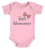 SpecialMe® Baby Body mit Wunschtext Bedrucken Lassen eigene Worte eigener Text personaliert Kurzarm Bio Baumwolle rosa 0-3 Monate