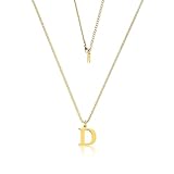 Teaque Kette mit Buchstaben Gold Anhänger Damen Frauen, Buchstaben Kette Gold 18 Karat Vergoldet, Initialen Kette Namen D Hypoallergene Halskette Damen Geschenke für Frauen, Ketten für Damen Teenager