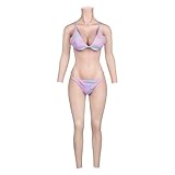 CYOMI Silikon Brüste Brustformen Realistisch Brustplatten Mit Katheter silikon Bodysuit für Crossdresser Transgender Cosplay（Elfenbeinweiß,C Cup）