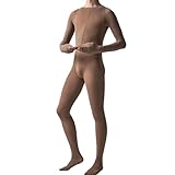 HTRUIYATY Herren Bodystocking Matte Lange Sexy Bodysuit Loch im Rücken Männer Strumpfhosen Kostüm Jumpsuit 120 DEN