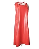 Ichlovdu Echt Latex Schürze Bondage Sm Apron Damen Rubber Erotic Kleidung Sexy Cosplay (Rot)