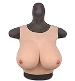 FHUILI Crossdressers Silikon Brüste - runde Kragen-Entwurfs-Silikon Falsche Brüste - Naturgetreue Fake Breasts für Cross-Dressing Transvestite Cosplay, G Cup,A