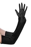 BABEYOND Damen Handschuhe Satin Classic Opera Fest Party Audrey Hepburn 1920er Stil Handschuhe Elastisch Erwachsene Größe Ellenbogen bis Handgelenk Länge 55cm