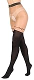 BANANALU 20 Den Overknee Sexy Ouvert Strumpfhose mit offenem Schritt Cutout Intimo Secret Daino-Nero L