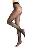 Gi&Gi Damen-Strumpfhose 20 Den, Strumpfhose für Damen, durchsichtig, das Oberteil des Oberteils, transparente Strumpfhose, komplett , N,1270, Schwarz , L/XL