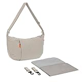 LÄSSIG Baby Wickeltasche zum Umhängen mit Wickelunterlage, Kinderwagenbefestigung, wasserabweisend/GRE Lunua Bum Bag beige
