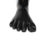 Rubberfashion Latex Zehensocke lang - Latex Zehen Socken wadenlang - Latex Strümpfe für Damen und Herren schwarz 0.4mm M